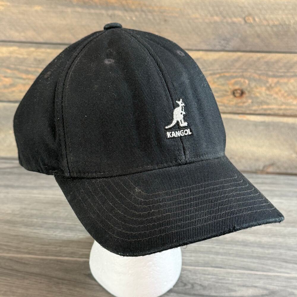 Vtg Kangol Wool FlexFit Baseball Cap Hat Size L/XL Black 8650 BC